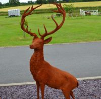 "Lednoch Glen" Stag On Rock Iron Sculpture