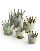 Set of Five Rustic "Royal" Crown Planters Set of Five Rustic "Royal" Crown Planters