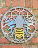 Rustic Bee and Honeycomb Wall Art
