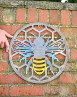 Scale image of Rustic Bee and Honeycomb Wall Art