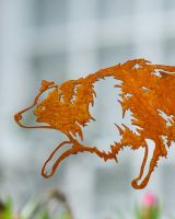 Rustic Border Collie Artistic Plant Pot Spike - Set of Two close up of head Rustic Border Collie Artistic Plant Pot Spike - Set of Two close up of head