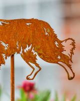 Rustic Border Collie Artistic Plant Pot Spike - Set of Two close up of tail Rustic Border Collie Artistic Plant Pot Spike - Set of Two close up of tail