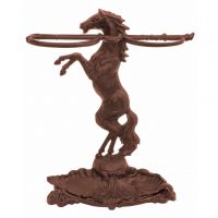 Horse Design Umbrella Stand Finished In a Rustic Brown