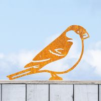 Rustic Bullfinch Steel Fence Topper in Situ