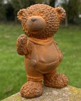 Rustic cast iron Bennie Bear sculpture