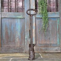 View of the Back of the Rustic Cast Iron Cat Door Stop