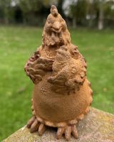 Rustic Cast Iron Hen and Chick Sculpture Rustic Cast Iron Hen and Chick Sculpture