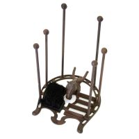 Horse Shoe Boot Brush & Scrapper Welly Rack in a rustic Finish