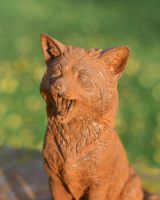 Rustic Cast Iron "Howling" Sitting Fox Garden Sculpture Rustic Cast Iron "Howling" Sitting Fox Garden Sculpture
