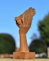 Rustic Cast Iron "In Thought" Garden Sculpture