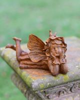 Rustic Cast Iron "Laying Angel" Garden Sculpture Rustic Cast Iron "Laying Angel" Garden Sculpture