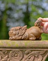 Rustic Cast Iron "Chinese Playful Pixiu" Garden Sculpture  Rustic Cast Iron "Chinese Playful Pixiu" Garden Sculpture