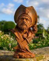 Rustic Cast Iron Pirate Captain Head Bust Digital Illustration Rustic Cast Iron Pirate Captain Head Bust Digital Illustration
