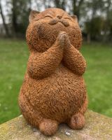 Rustic Cast Iron "Primrose" the Praying Cat Sculpture