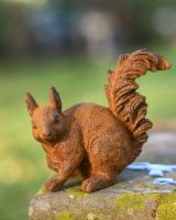 Rustic Cast Iron "Red Squirrel" Garden Sculpture