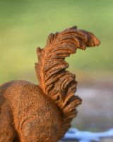 Close-Up of Bushy Tail on Rustic Cast Iron "Red Squirrel" Garden Sculpture