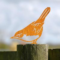 Rustic Cetti"s Warbler Steel Fence Topper in Situ