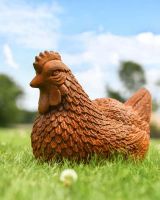 Rustic Cast Iron Chicken Sculpture - Thumbnail