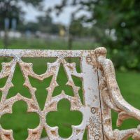 Close-up of the Rustic Cream Finish on the Bench