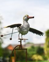 Rustic Duck On Rocking Lawn Spike 