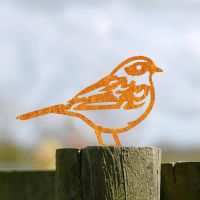 Rustic Steel Fence Topper with Dunnock Design Rustic Steel Fence Topper with Dunnock Design