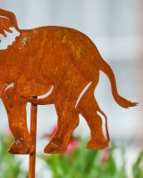 Rustic Elephant Artistic Plant Pot Spike - Set of Two close up of tail