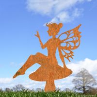 Flower Fairy Sitting on Toad Stool Silhouette in Situ Flower Fairy Sitting on Toad Stool Silhouette in Situ