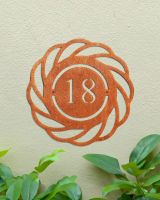 Corten steel customisable house number sign Corten steel customisable house number sign