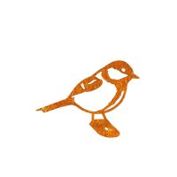 Close-Up of Rustic Great Tit Steel Fence Topper Close-Up of Rustic Great Tit Steel Fence Topper