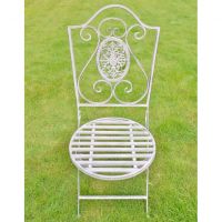 Ornate Seat Finished In a Distressed Grey Ornate Seat Finished In a Distressed Grey