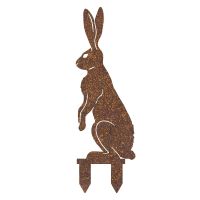 Hare on Hind Legs Silhouette in a Rustic Finish