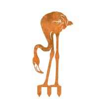 Rustic "Head Down" Flamingo Sheet Steel Silhouette with Spikes