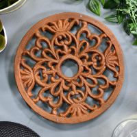 Rustic Heavy Duty Round Trivet Created From Cast Iron