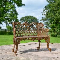 Cast Iron Ornate Rustic Garden Bench 