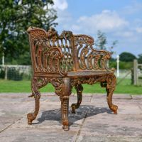 Side view of Rustic Garden Bench 