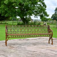 Cast Iron Rustic Three Seater Garden Bench