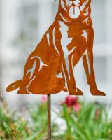 Rustic Labrador Artistic Plant Pot Spike - Set of Two close up of body