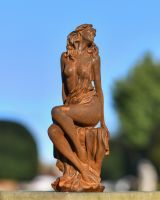 Cast Iron Nude Sitting Woman Garden Sculpture  Cast Iron Nude Sitting Woman Garden Sculpture