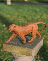 Rustic Leopard Garden Sculpture On Pillar