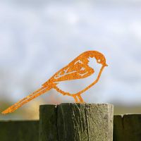 Rustic Steel Fence Topper with Long-Tailed Tit Design Rustic Steel Fence Topper with Long-Tailed Tit Design