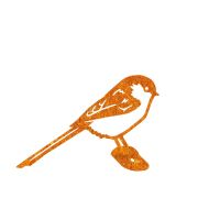 Close-Up of Rustic Long-Tailed Tit Steel Fence Topper Close-Up of Rustic Long-Tailed Tit Steel Fence Topper