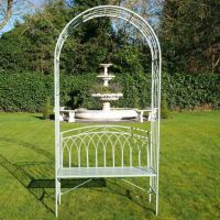 View From the Front of the Rustic Olive Green Garden Arbour