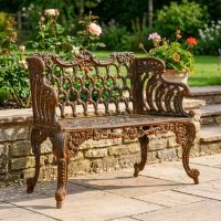 Rustic Ornate Cast Iron Garden Bench Digital Illustration Rustic Ornate Cast Iron Garden Bench Digital Illustration