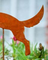 Rustic Pouncing Fox Artistic Plant Pot Spike - Set of Two close up of tail