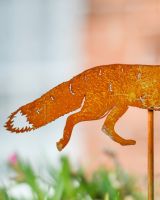 Rustic Prowling Fox Artistic Plant Pot Spike - Set of Two close up of tail