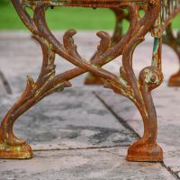 Close-up of the Legs on the Rustic "Quatrefoil" Victorian Cast Iron Two Seat Bench