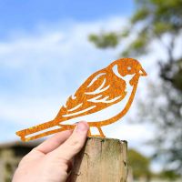 Scale Shot of Rustic Reed Bunting Steel Fence Topper Scale Shot of Rustic Reed Bunting Steel Fence Topper