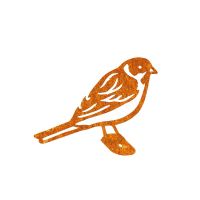 Close-Up of Rustic Reed Bunting Steel Fence Topper Close-Up of Rustic Reed Bunting Steel Fence Topper