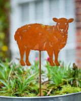 Rustic Sheep Artistic Plant Pot Spike - Set of Two