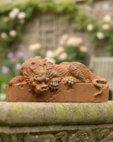 Rustic Sleeping Dragon Garden Sculpture Digital Illustraion Rustic Sleeping Dragon Garden Sculpture Digital Illustraion